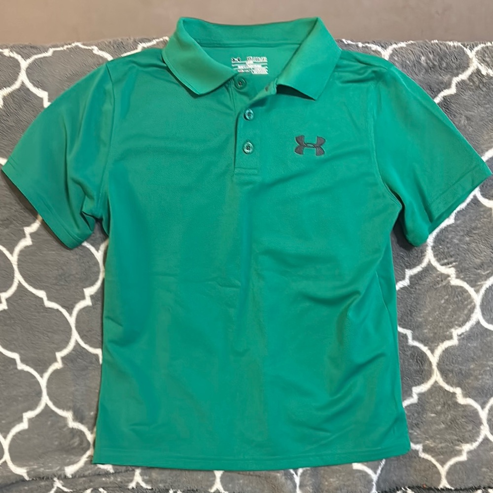 Youth XL Green Under Armor Polo